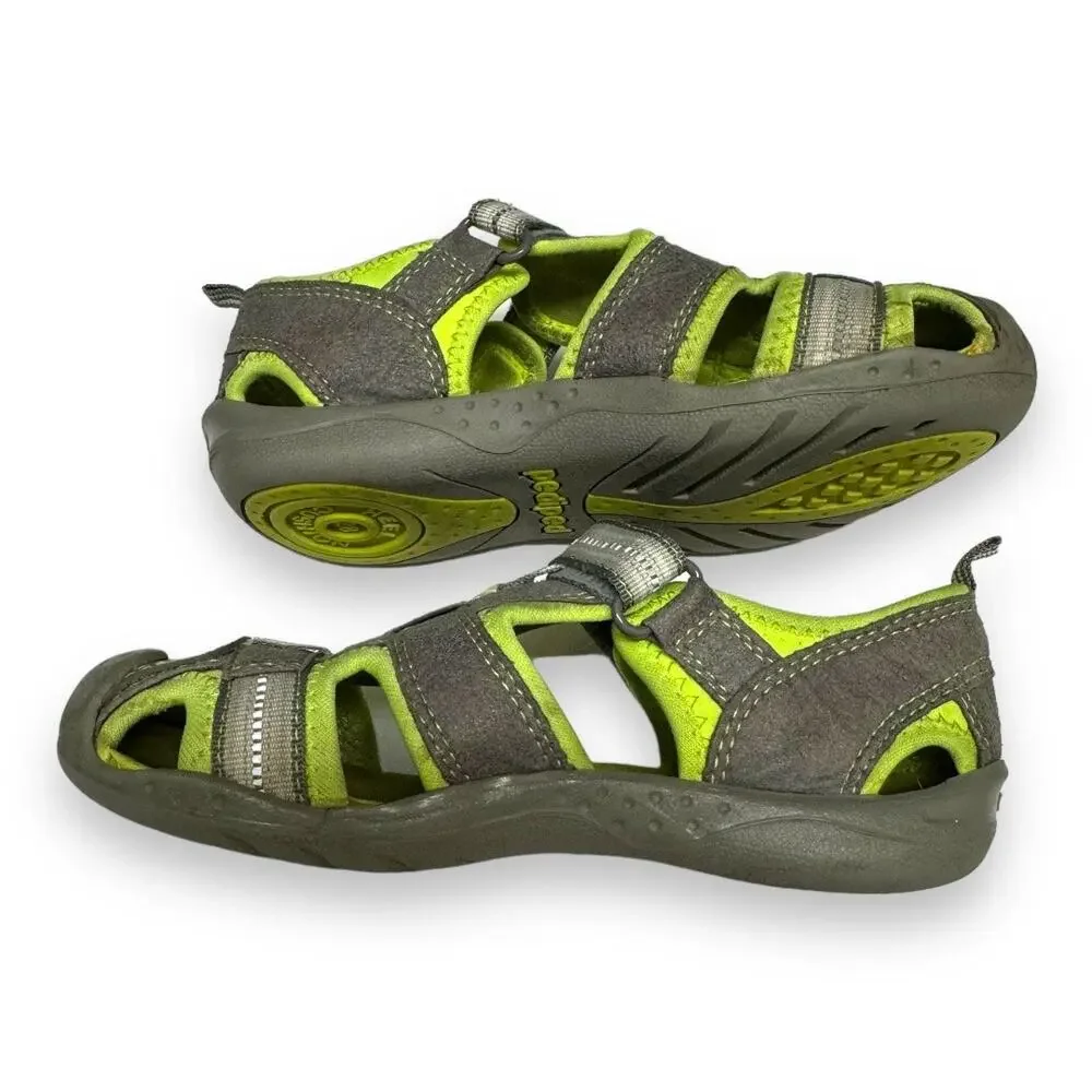 Pediped Unisex Kids Shoes Sz 11 11.5 28 Flex Sahara Gray Lime Water‎ Safe Boys